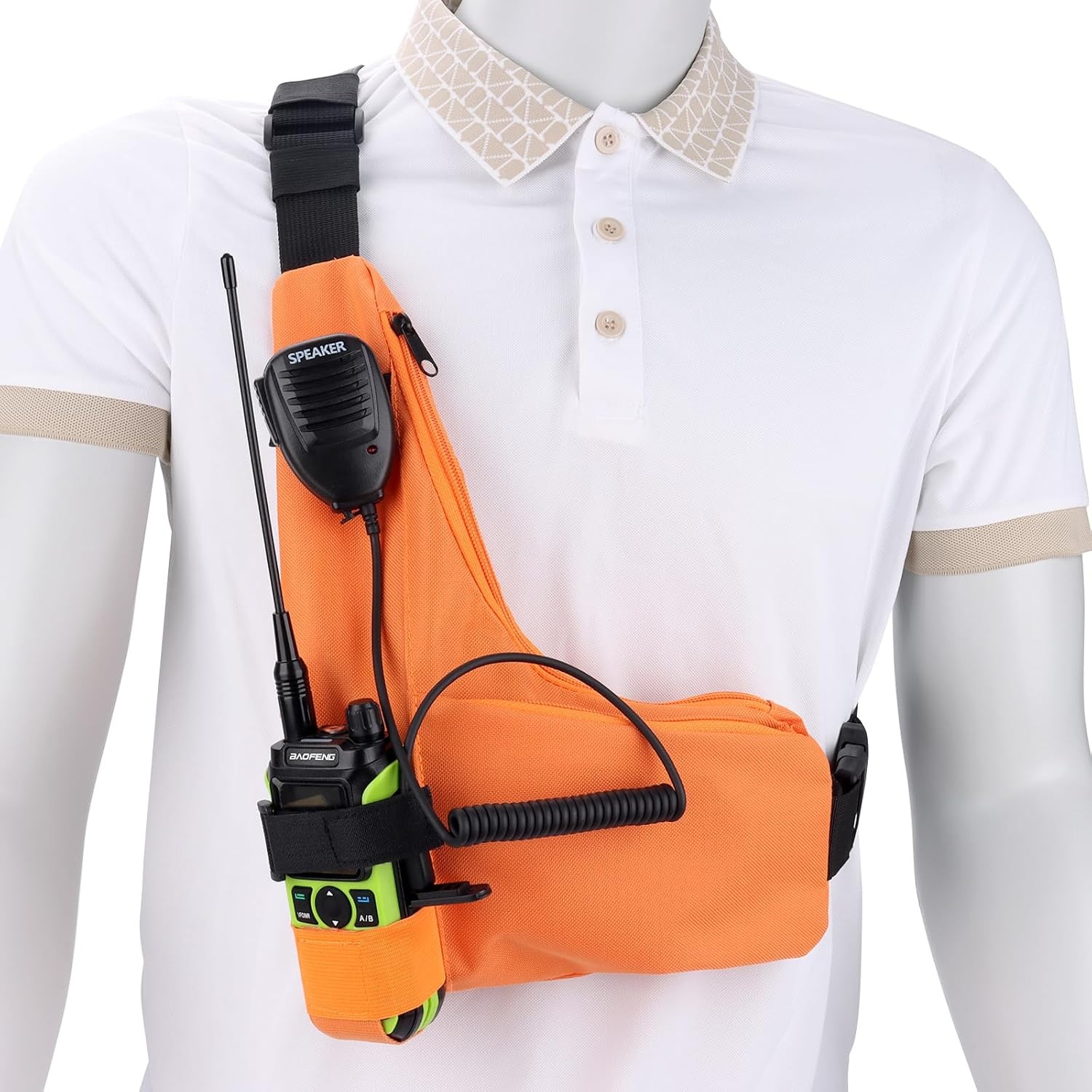 Walkie Talkie Harness Radio Holster Vest Chest Harness Shoulder Pack Front