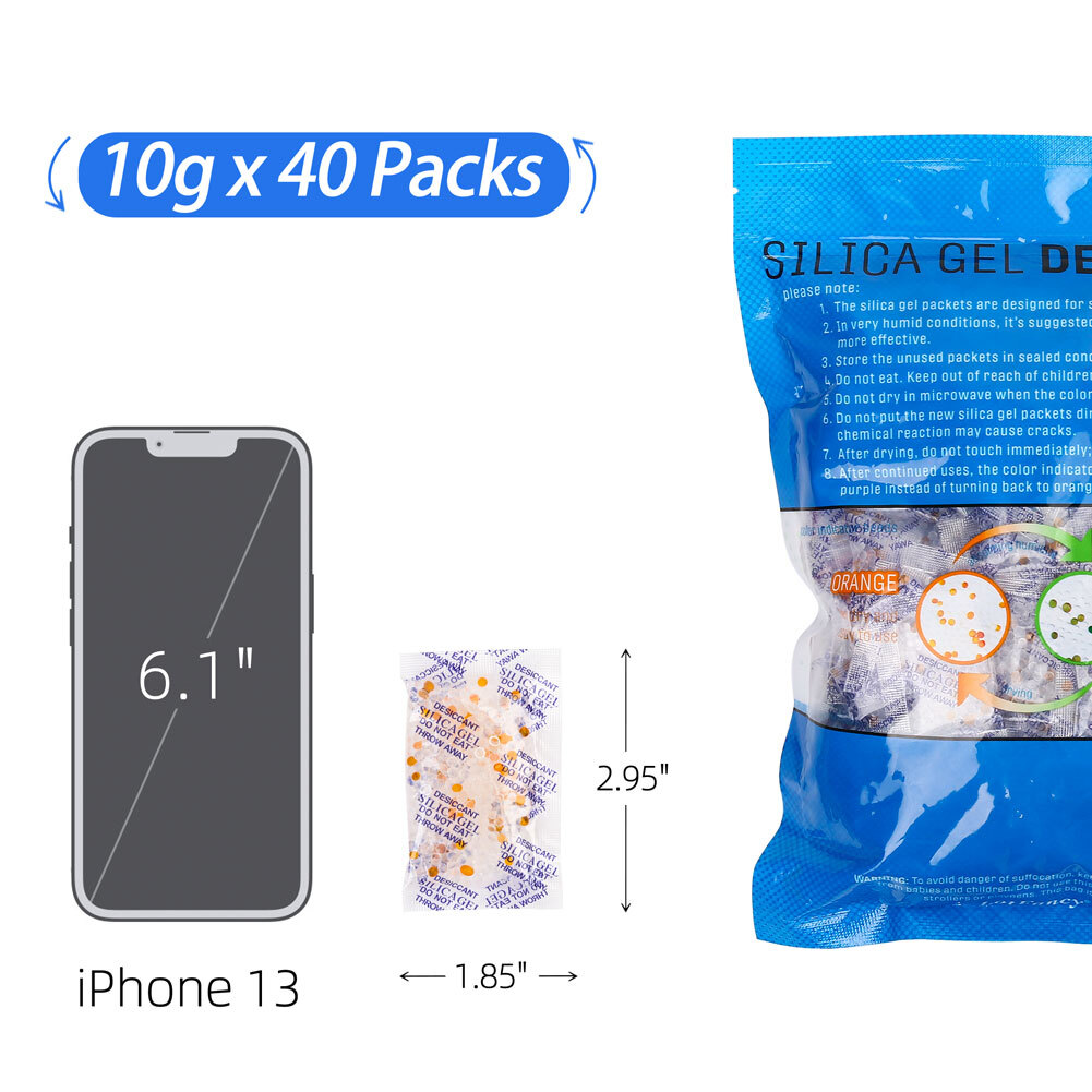 300/40 Packets Grams Silica Gel Desiccant Pack Moisture Absorber 10g 0.5g Pouch