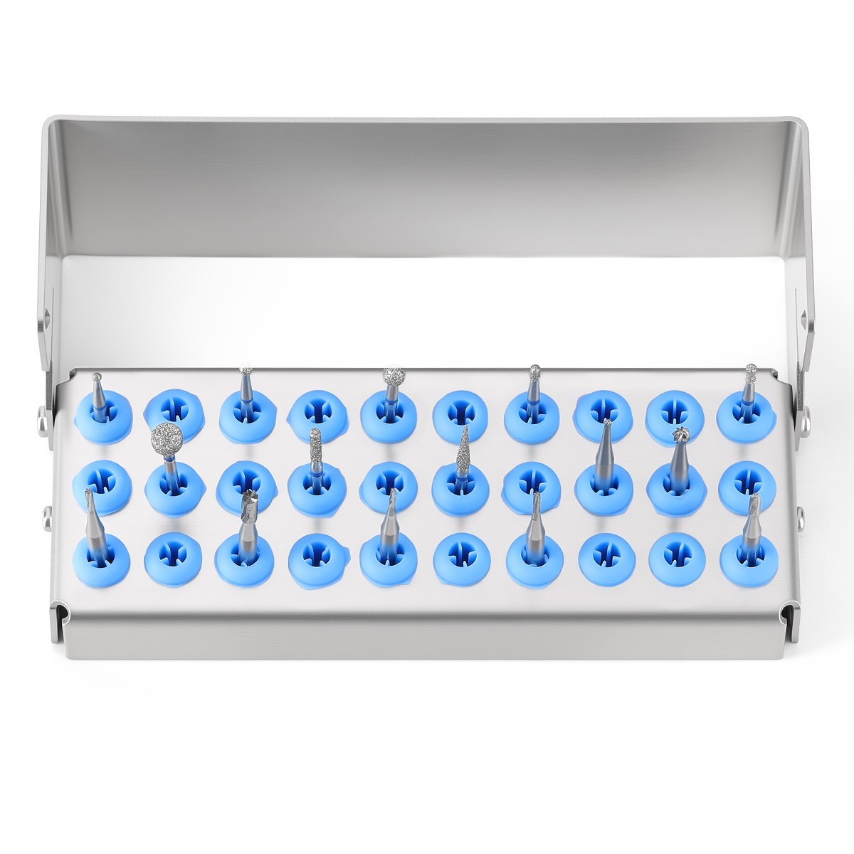 30Holes Dental Autoclave Bur Holder Block Disinfection Sterilizer for FG/CA Burs