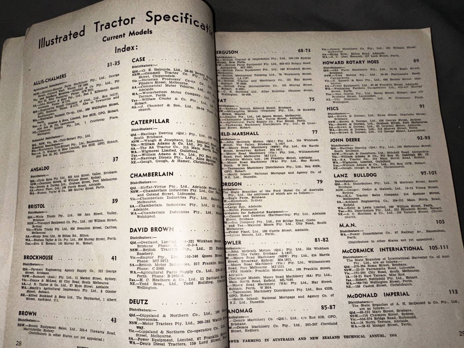 Power Farming in Australia and New Zealand Technical Manual – 1954 – Tractors
