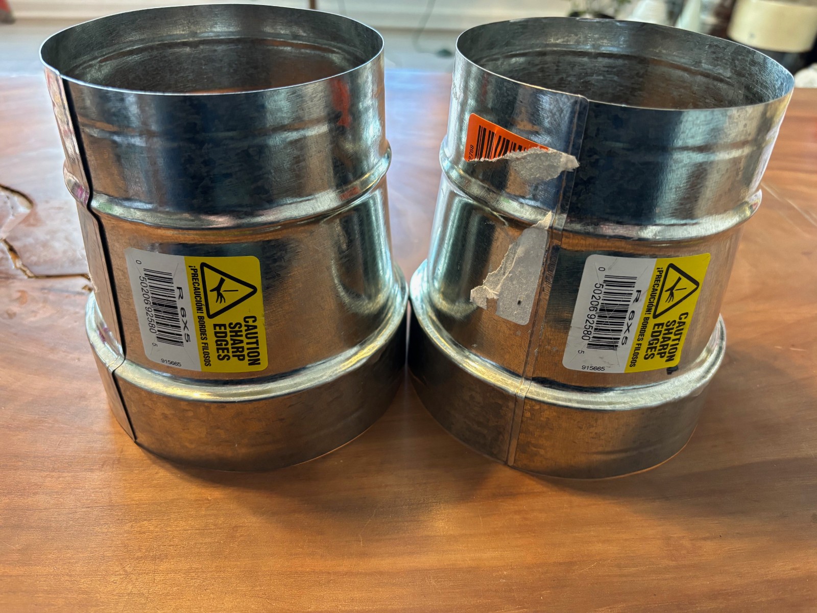 2 – Master Flow 6 in. to 5  Duct Reducers Single Wall Galvanized Duct Reducer