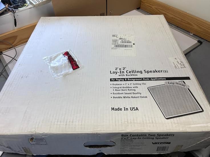 Valcom Clarity 2 Pack 2ft X 2ft Lay-In Ceiling Speakers V9022A-2 New