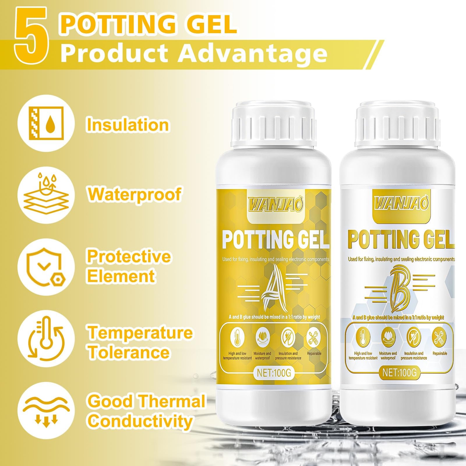 WANJAO Yellow Conformal Coating for Electronics, Electrical Potting