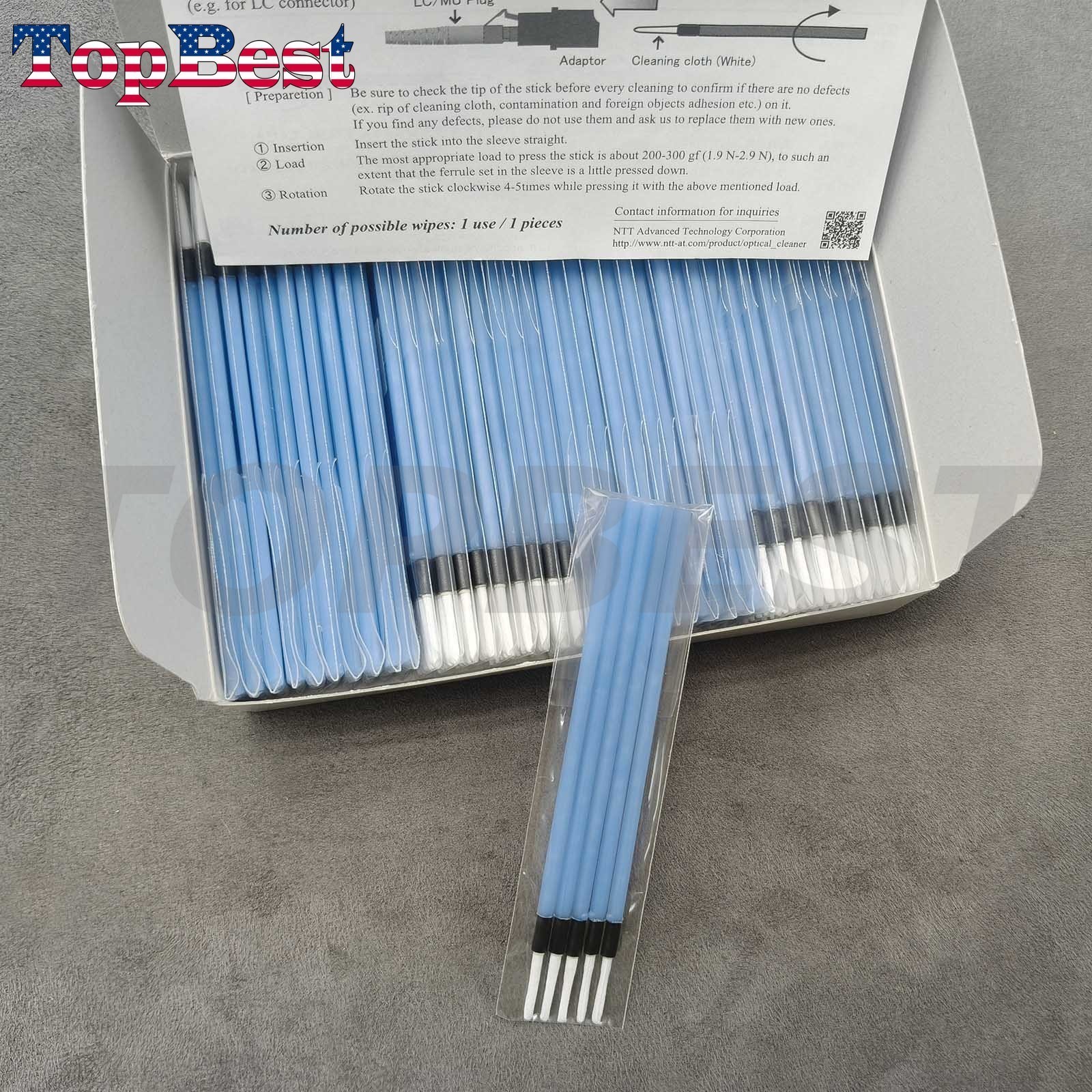 200PCS/Box New Fiber Optic Cleaning Rods Fiber Optic Adapter Swab Rods 14100401