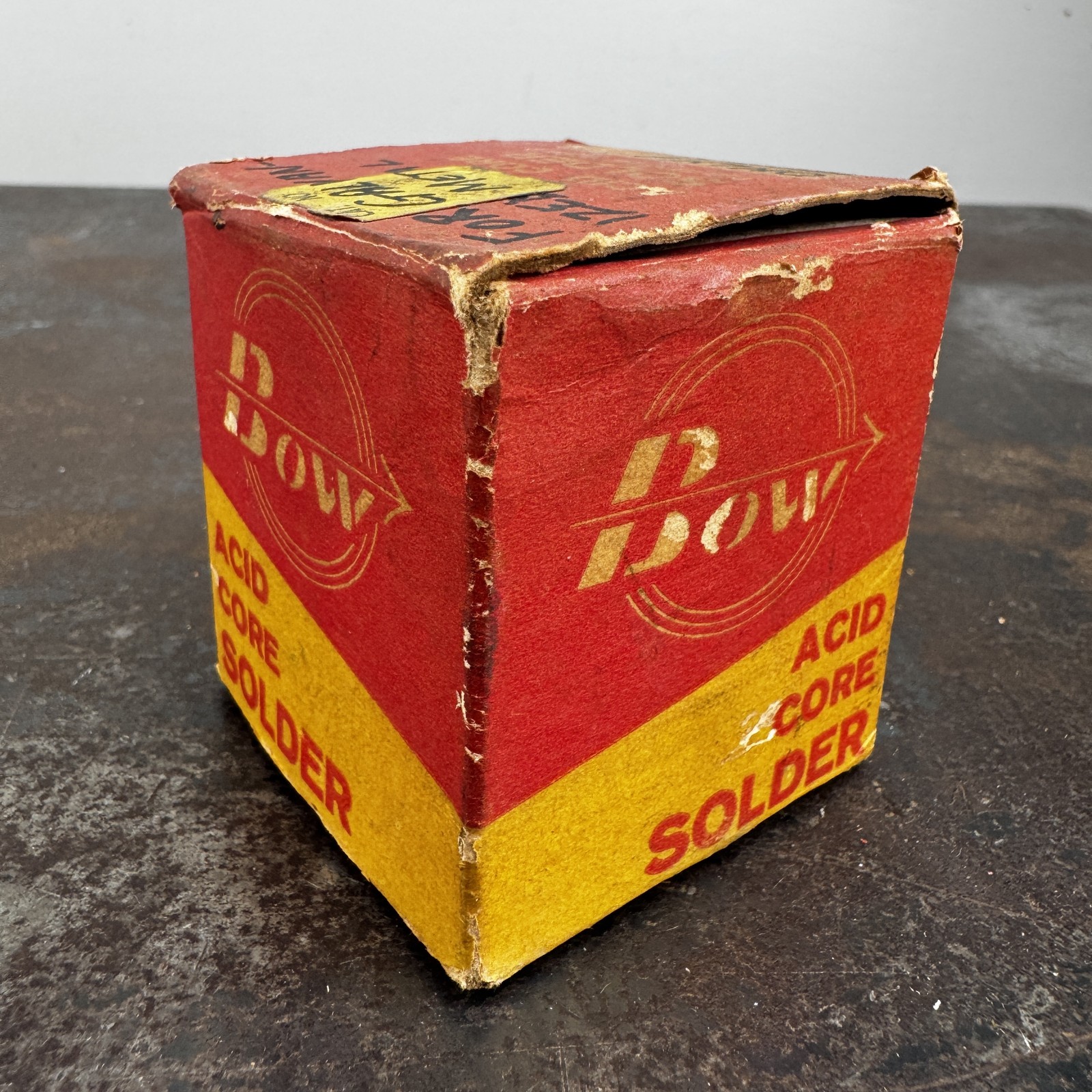 Vtg BOW Acid Core Solder w/ Box – 1 lb 0.8 Oz – Made in USA
