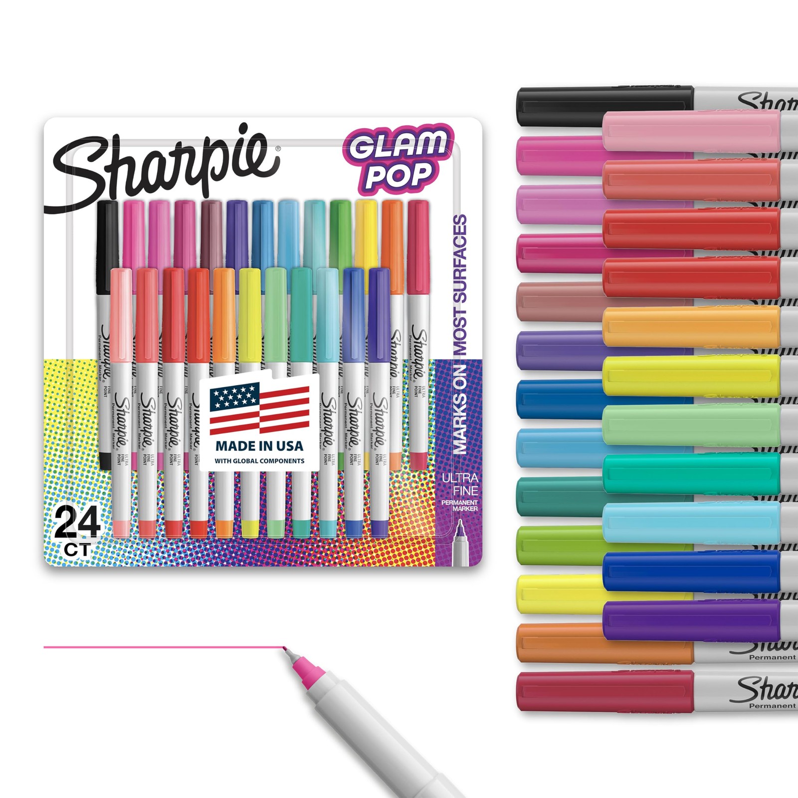 Sharpie Glam Pop Permanent Markers Ultra Fine Tip Marker Office Product