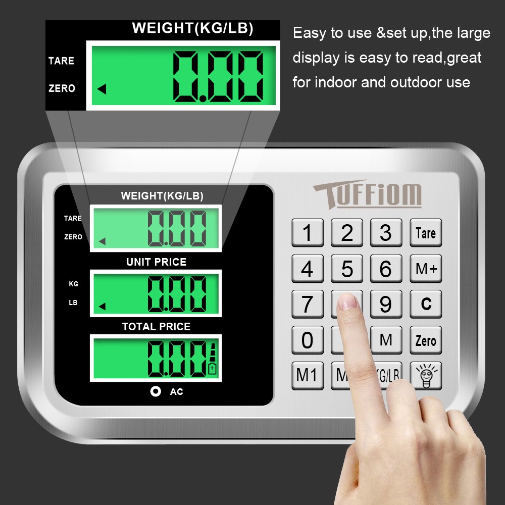 NEW 220lb Electronic Platform Scale High-Definition LCD Display Stainless Steel