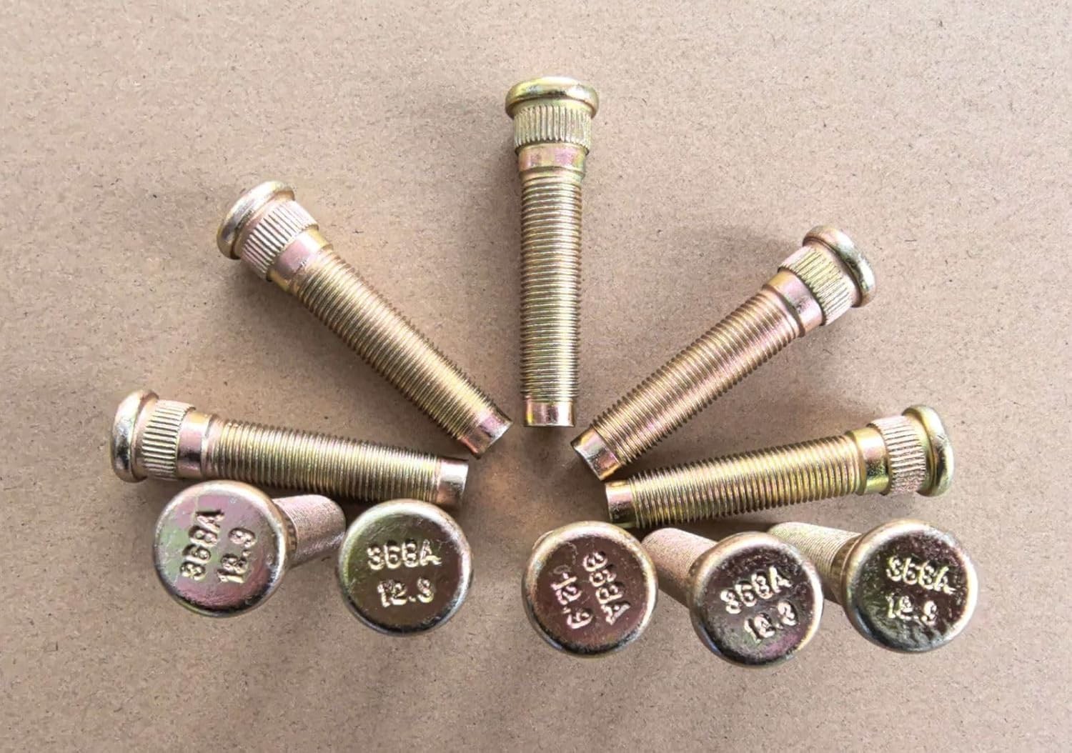 10 PCS 1/2″ Extended Longer Than Stock Wheel Studs 1/2-20 Thread 0.627 in. Knurl