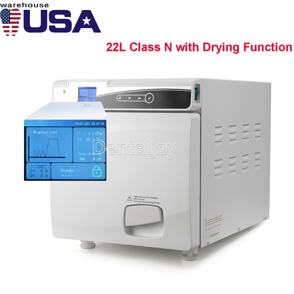 22L Dental Autoclave Steam Sterilizer Class N Vacuum Sterilization with Drying