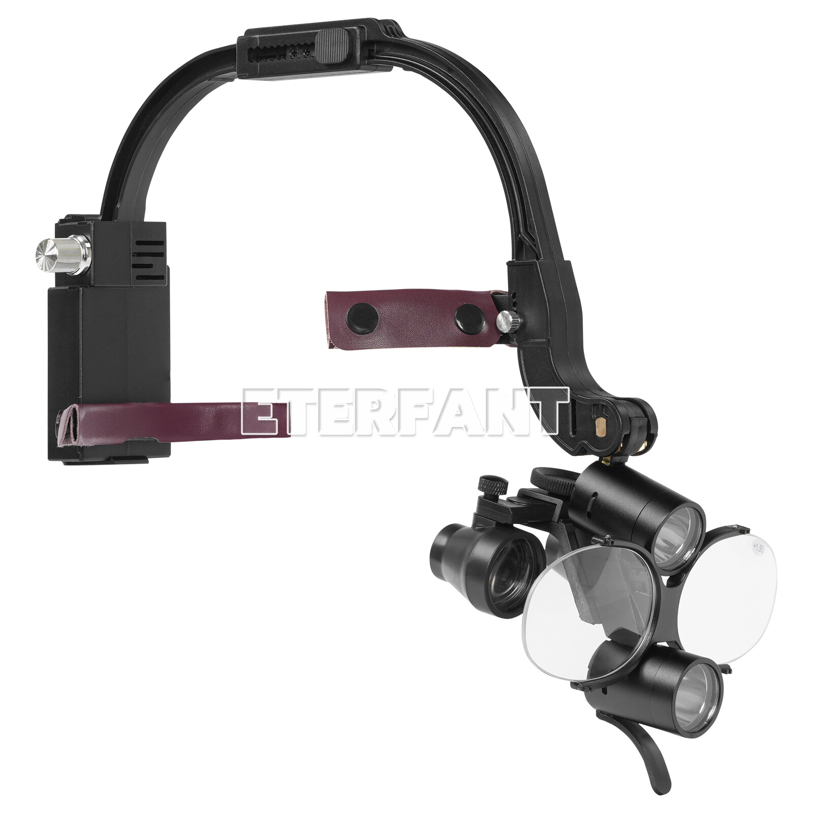 ETERFANT Dental 3.5X Surgical Headband Binocular Loupes+5W LED Head Light 2 Leds