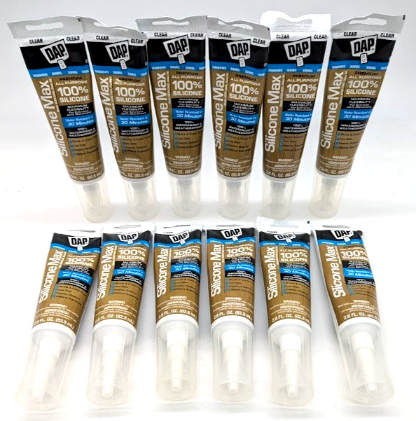 *NEW 12 PACK* DAP Silicone Max Window and Door 2.8oz Each – Clear
