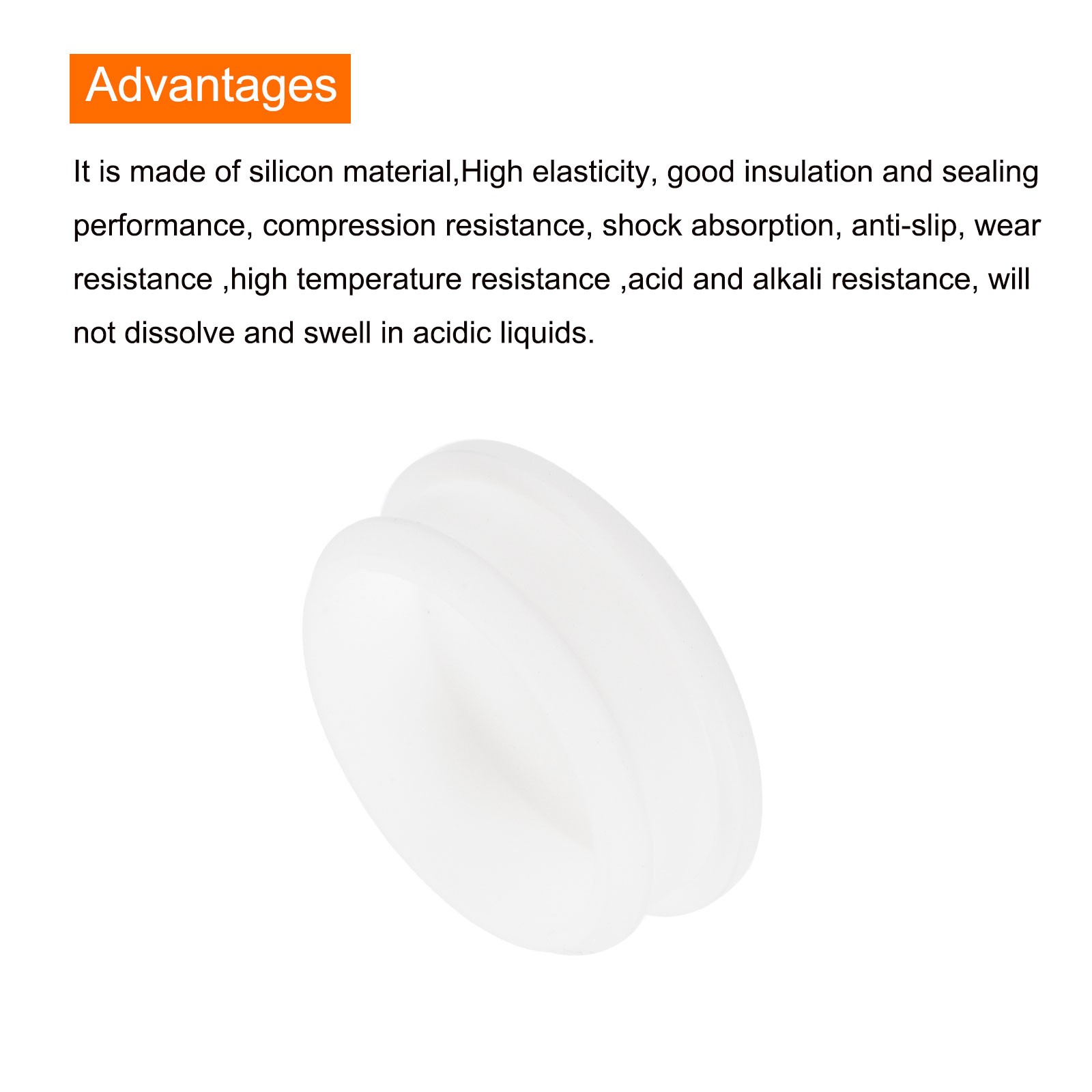 Silicone Snap in Locking Hole Plugs, Seal Cover Panel Round 46.6mm White,1Pcs