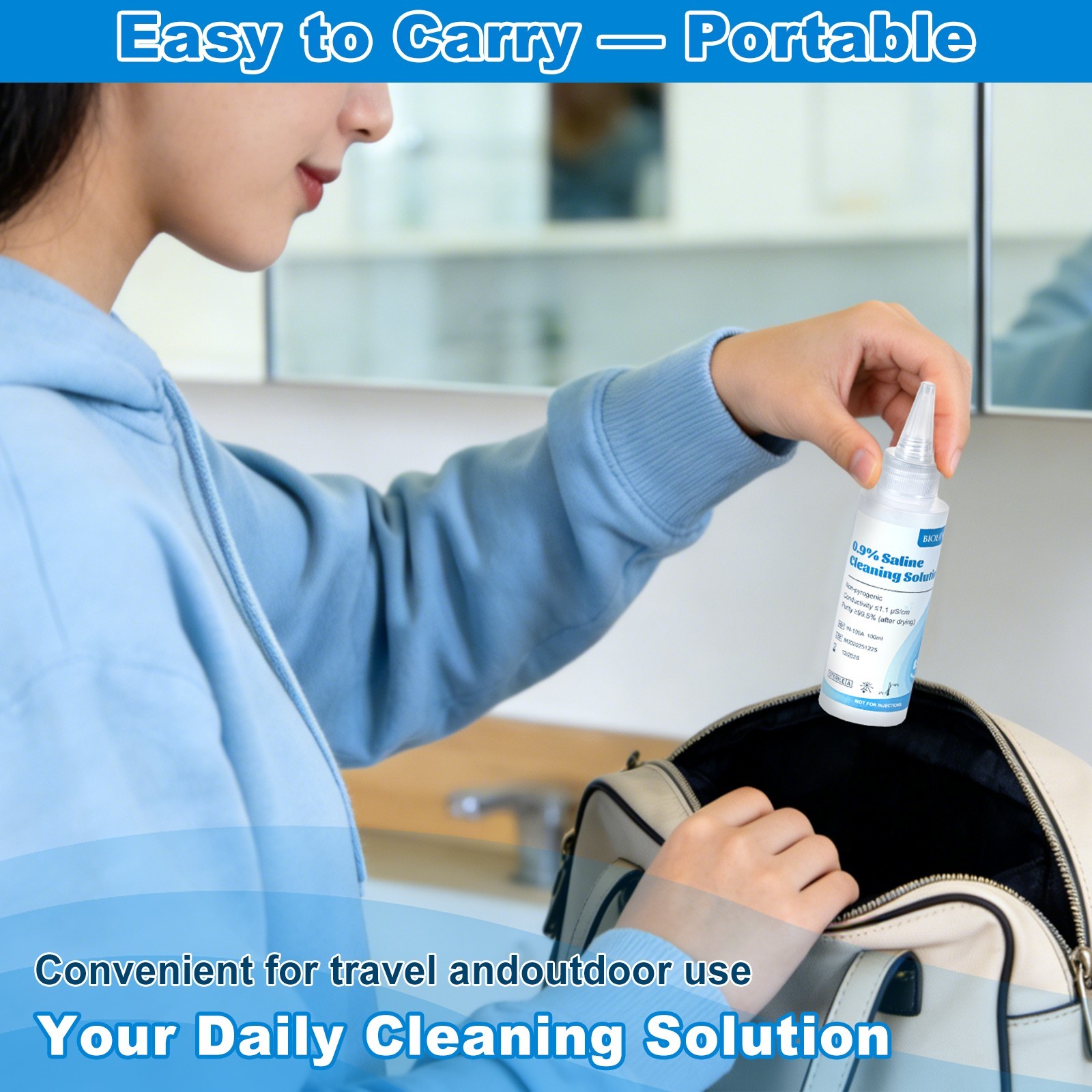 0.9% Saline Cleaning Solution, Normal Solution, 100ml Each, 3 per Box