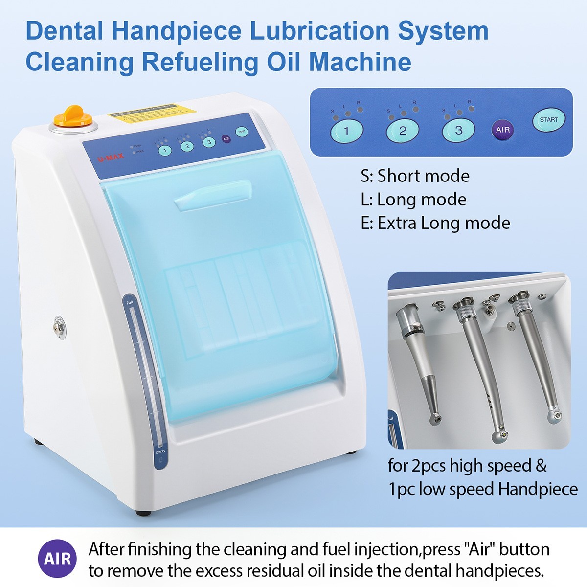 Dental Automatic Handpiece Maintenance Lubrication System Cleaner Oiling Machine