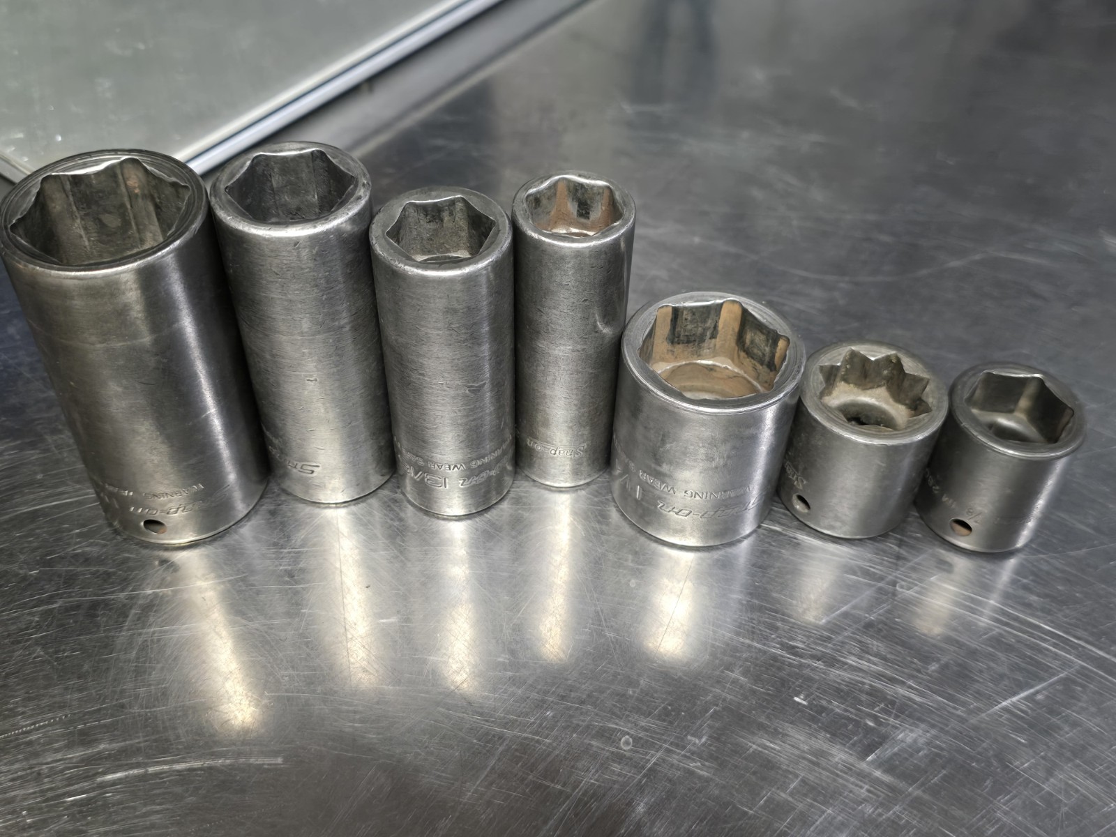 Snap On 1/2 Drive SAE Standard Impact Socket Lot. Part Numbers On Pics