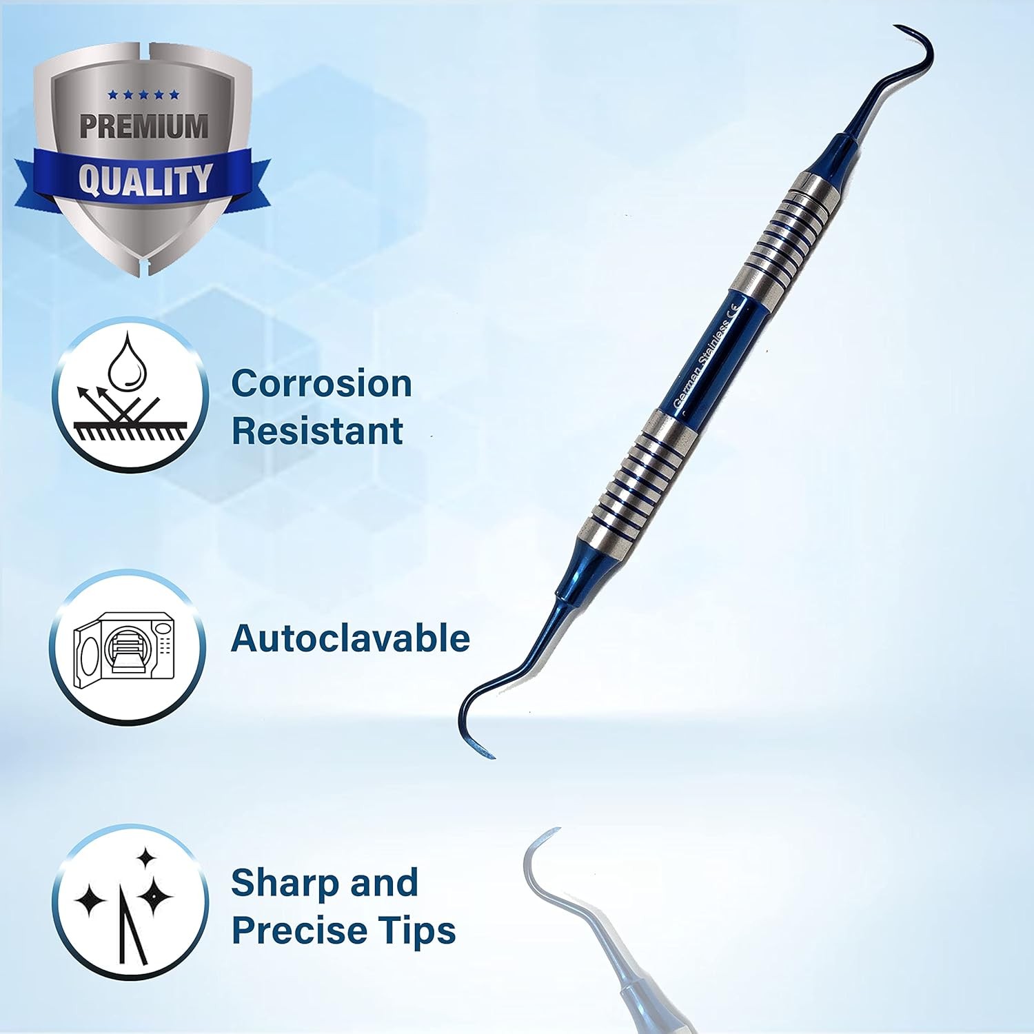 Periodontal Blue Sickle Scaler H6-H7 Anterior Double Ended Dental Instruments