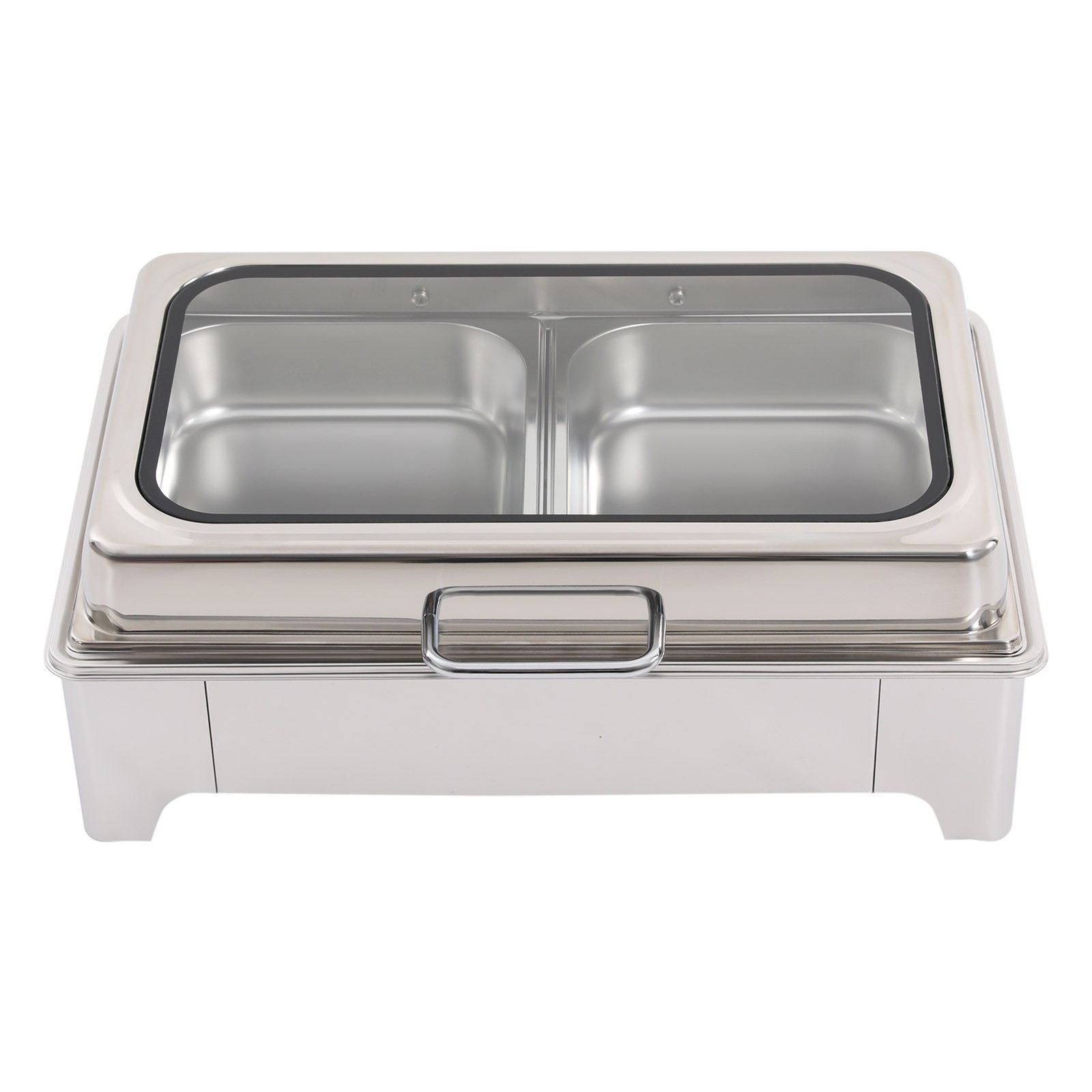 400W 9.5QT 2 Tray Stainless Steel Chafer Chafing Dish Catering Food Warmer Hotel