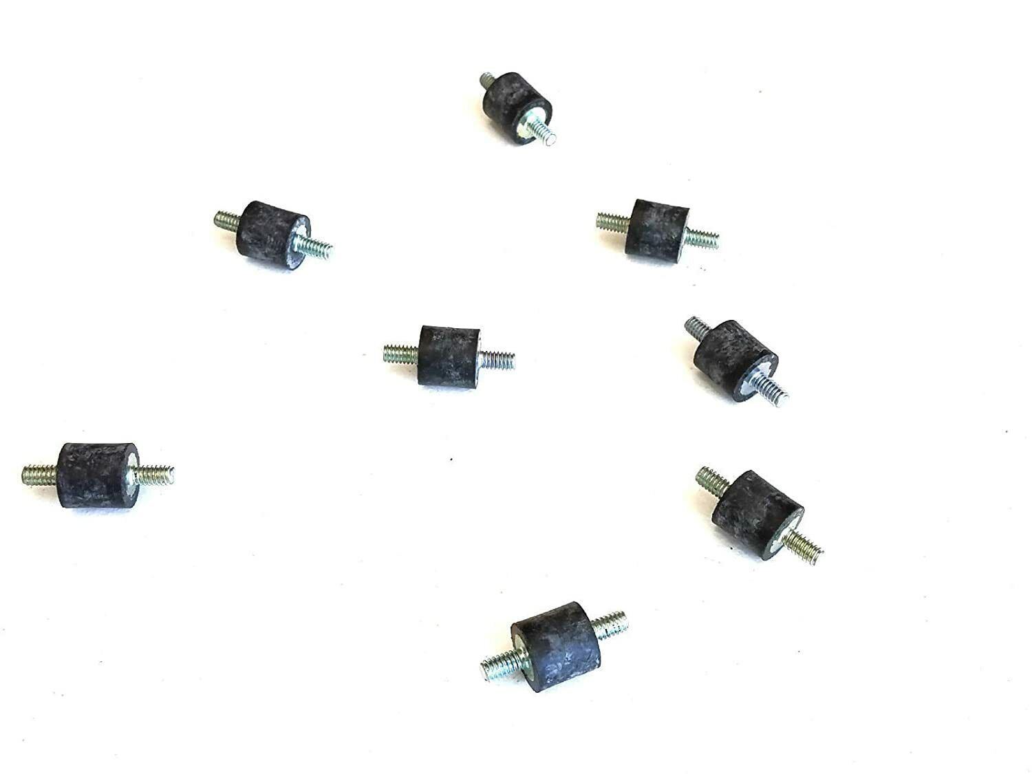 8 Rubber Vibration Isolator Mounts (3/4″ Dia x 3/4″ Ht) 1/4-20 x 1/2 Length Stud