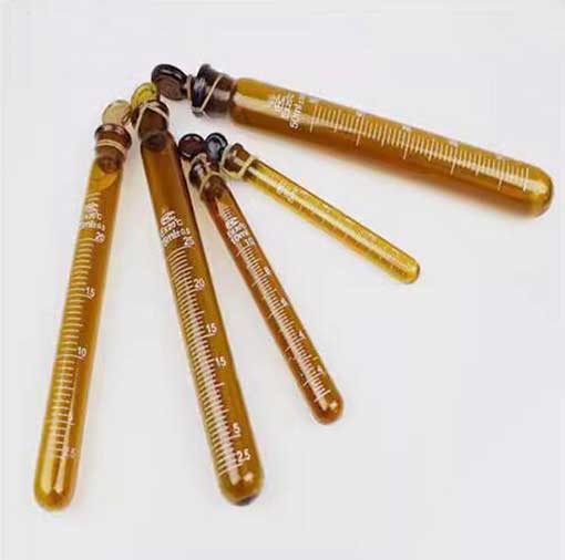 Wholesale 5ml-100ml Round-bottomed Amber graduated Glass Tubes Lab Glassware