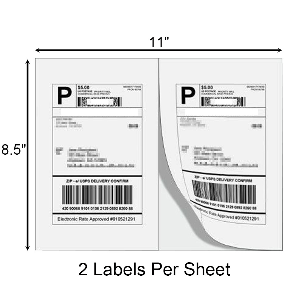 8.5″ x 5.5″ Half Sheet Self Adhesive Shipping Labels For Inkjet & Laser Printer