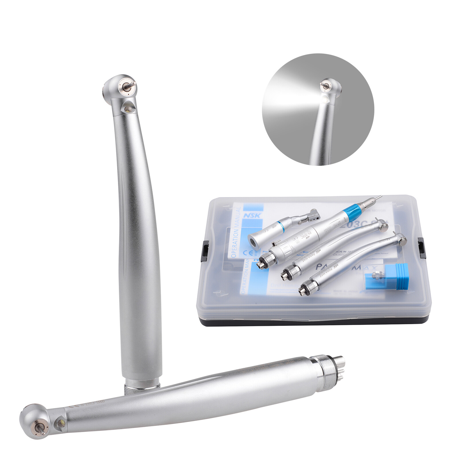 Dental NSK Type LED PANA MAX High Speed Handpiece+Low Speed EX203C 4H/2H+Bearing