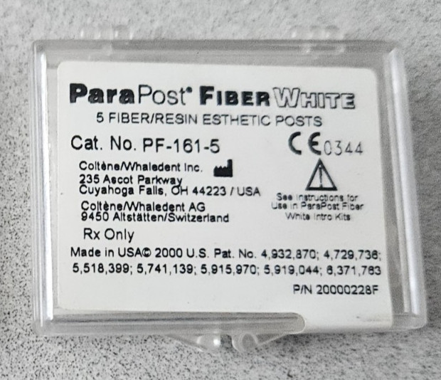 Coltene Whaledent PF161-5 ParaPost Fiber White Resin Esthetic Posts .050″ 5/Pack