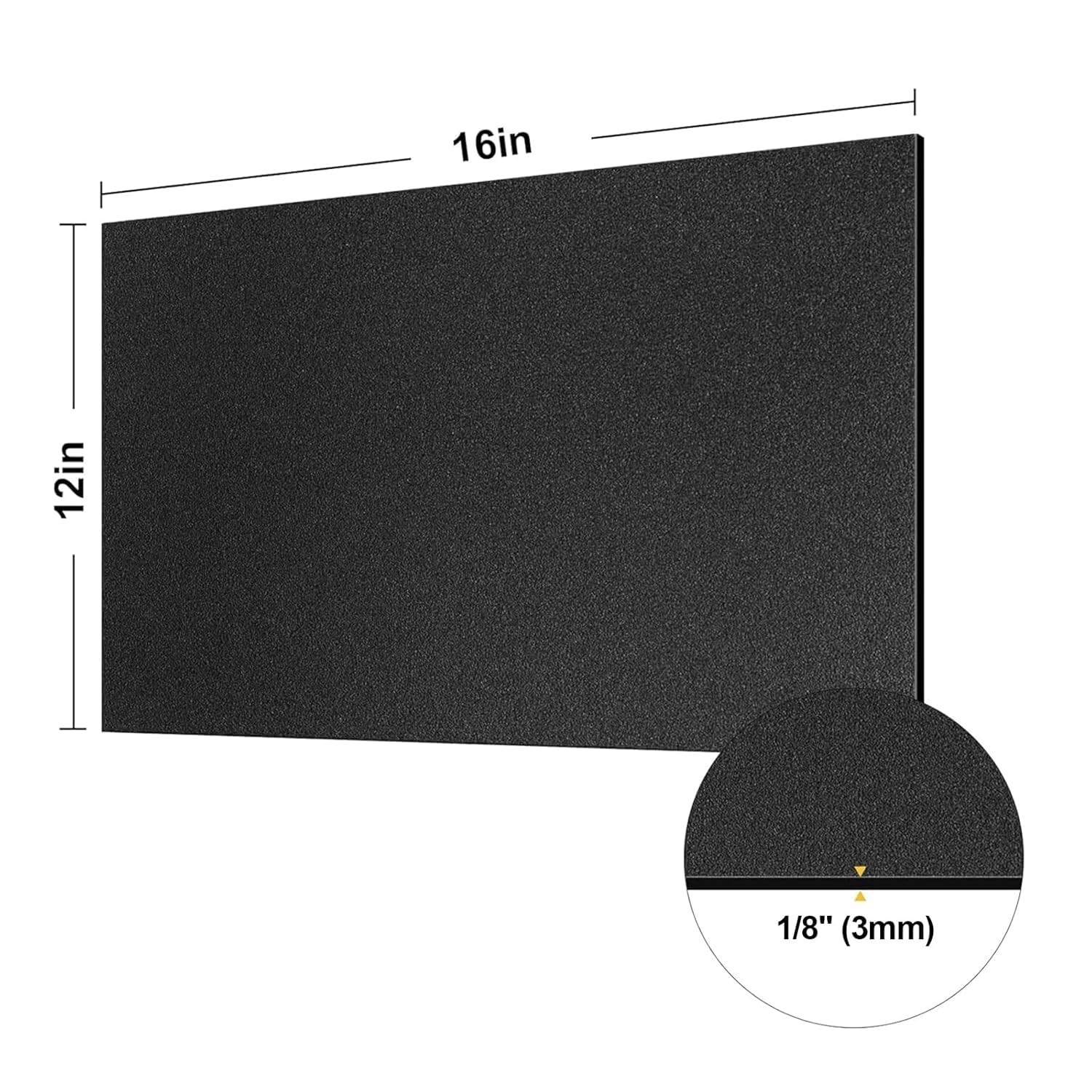 1 Pack Black ABS Plastic Sheet 12″ x 16″ 1/8″ Thick (3mm), High Tensile and I…