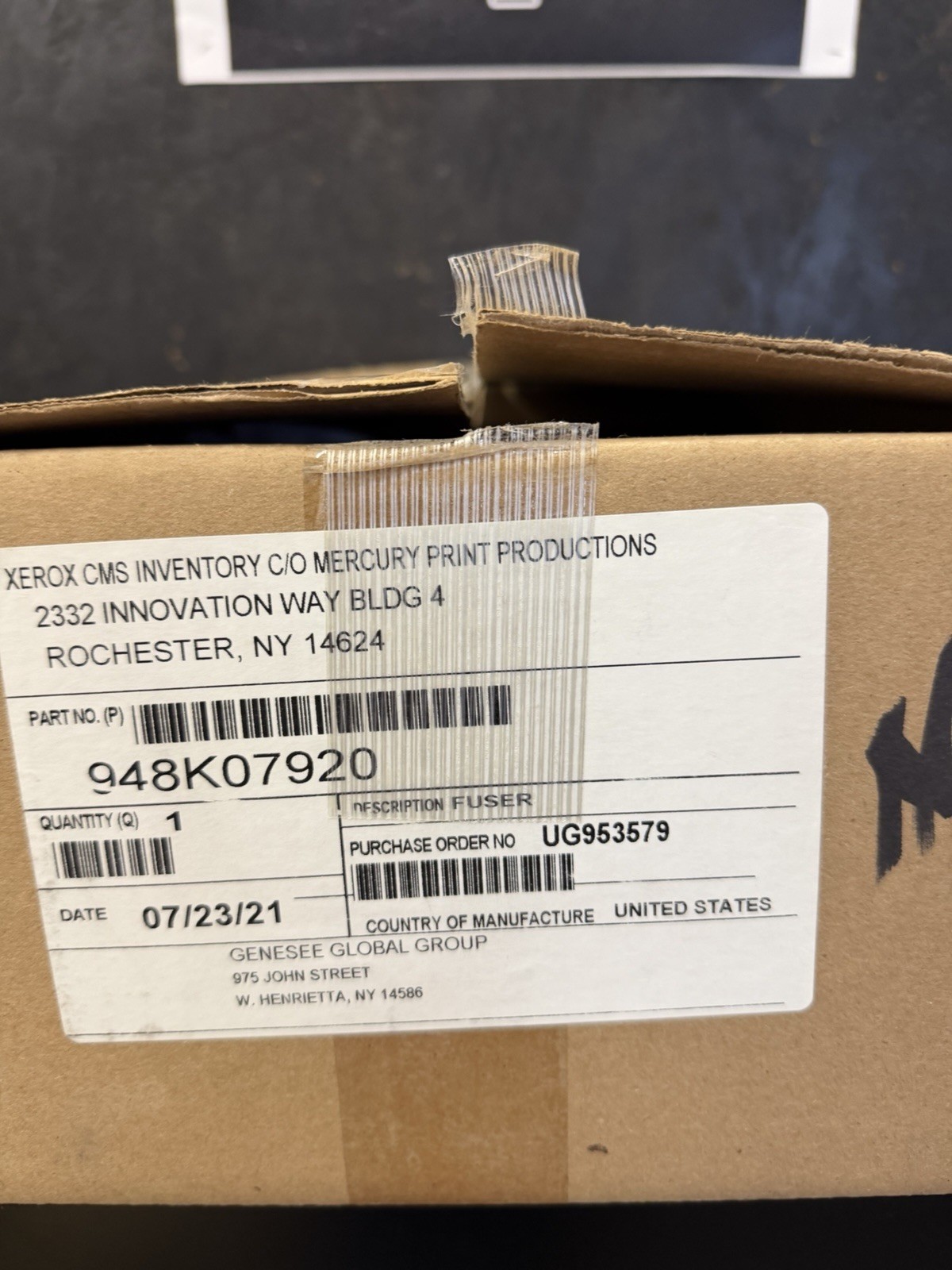 Xerox 948K07920 Versant 80 180 2100 3100 Fuser Stand Assembly Genuine New