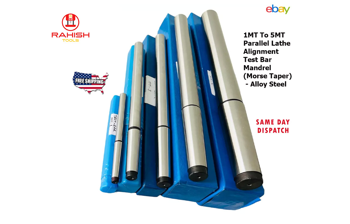 New Lathe Alignment Test Bar Shank Size 1MT, 2MT, 3MT, 4MT, 5MT RAHISHTOOLS