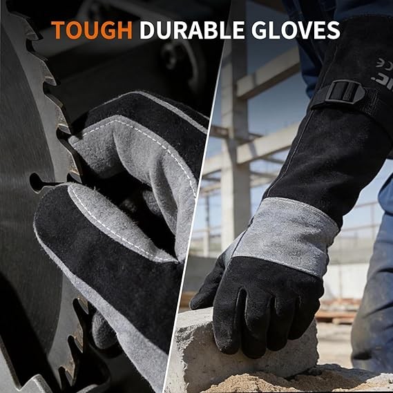 JASIC Stick/MIG/Cutting Welding Gloves Heat/Fire Resistant Durable for Welder