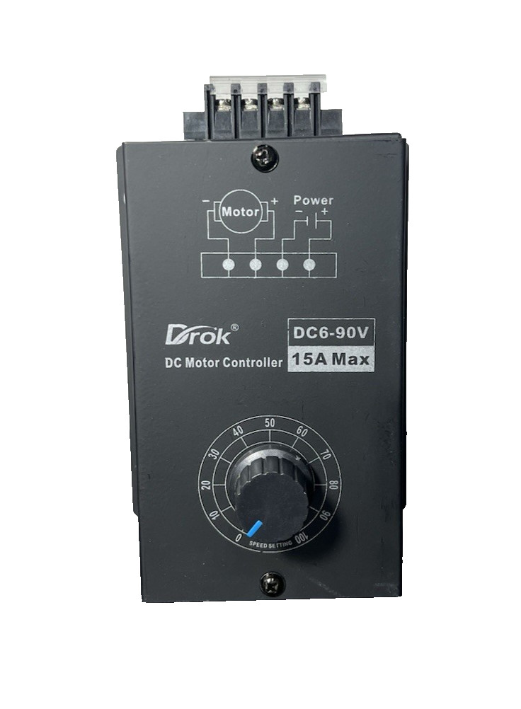Drok DC Motor Controller Digital DC6-90V 15A Max- Black