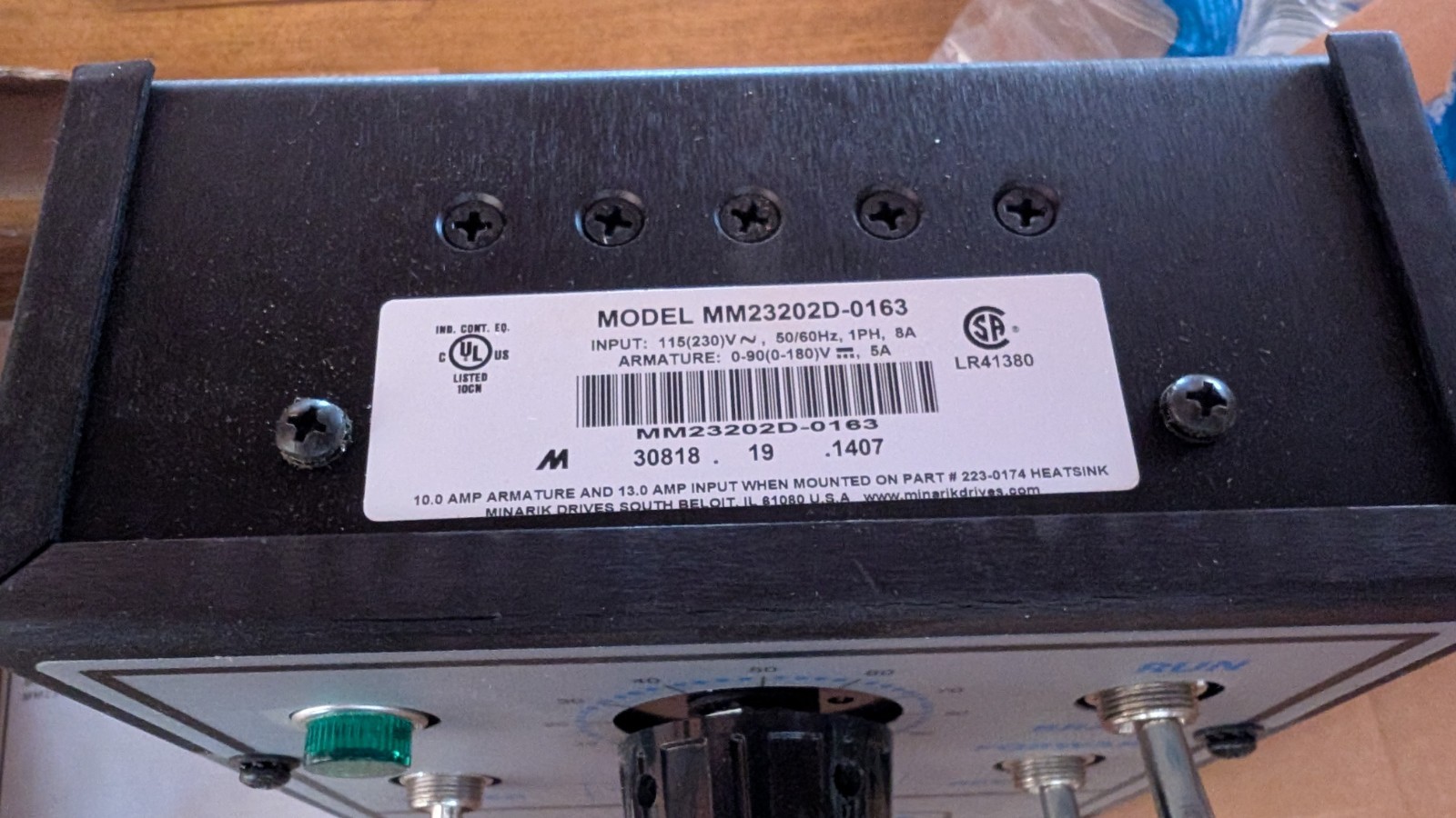 Leeson MM23202D-0163 DC Motor Control 0-90/180VDC 5A USED