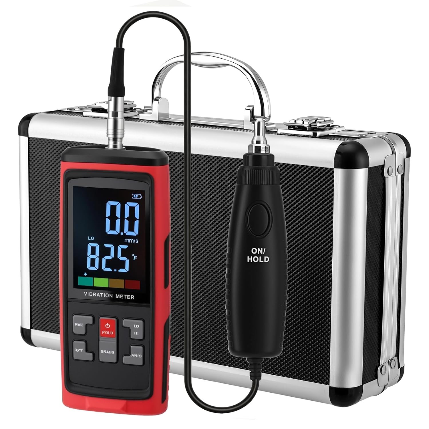 Digital Vibration Meter 3 Detachable Probes Vibration Analyzer High-Precision US