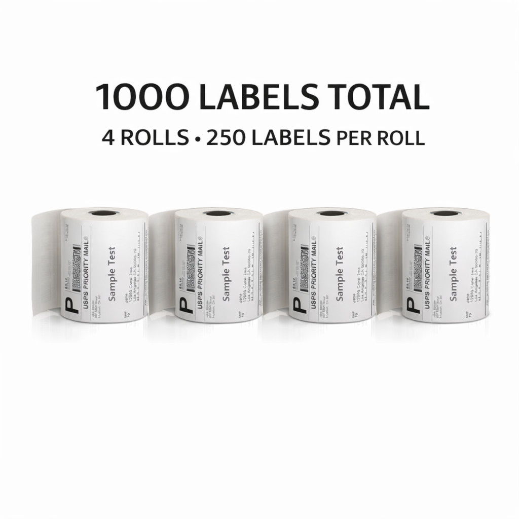 6 Rolls 4×6 Direct Thermal Shipping Labels – 250 per roll -1500 labels