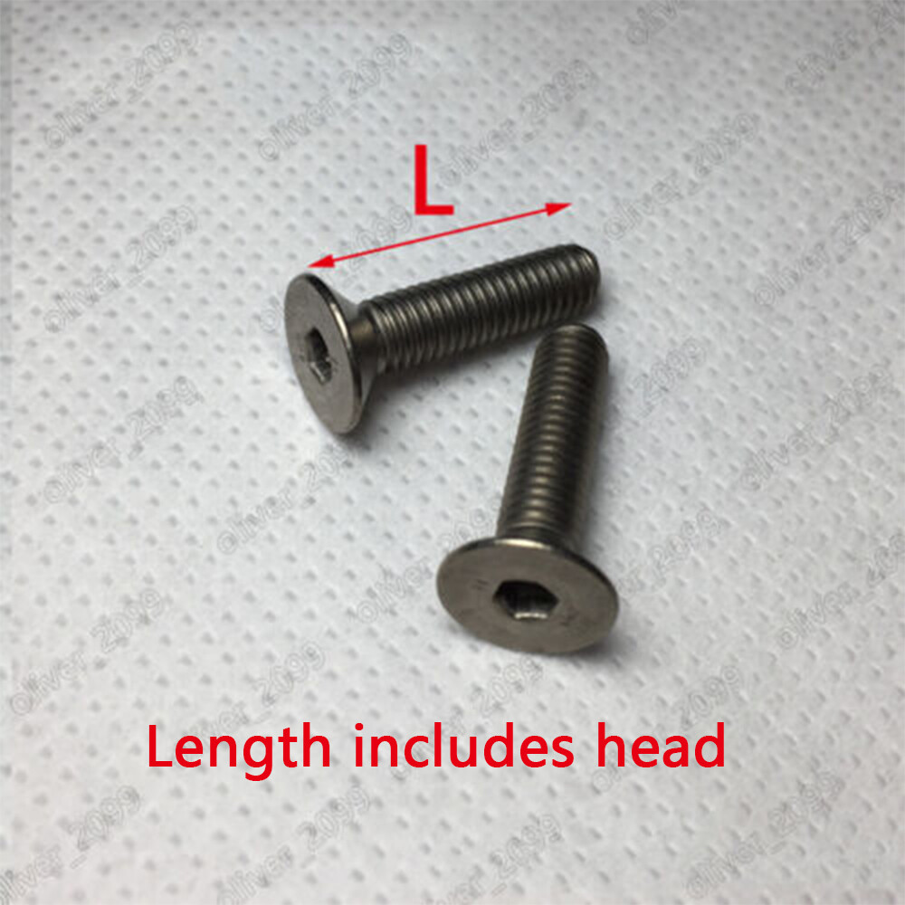 Titanium GR2 Hex Socket Bolt Countersunk Flat Head Screws M2 M2.5 M3 M4 M5 M6 M8
