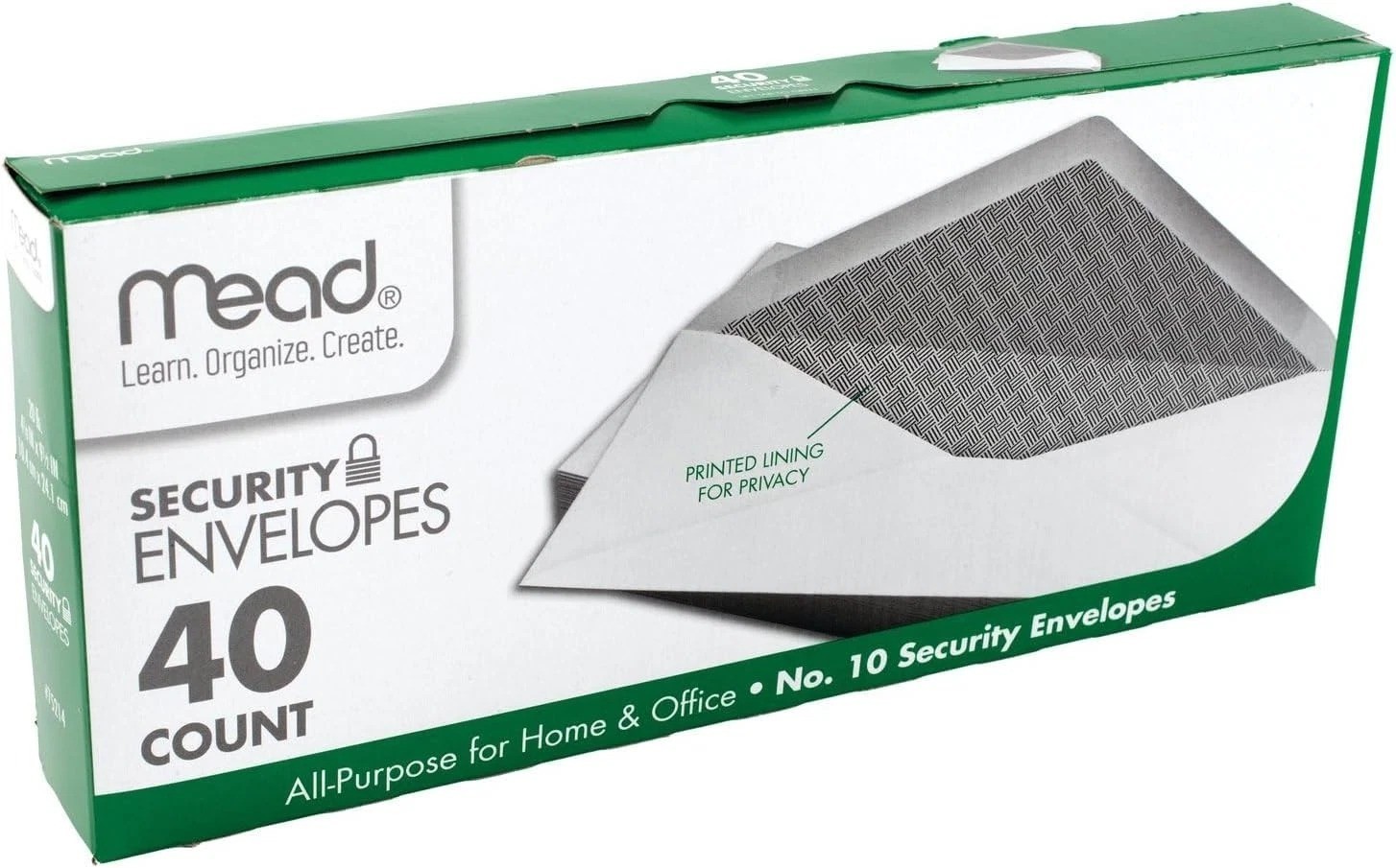 Mead #10 Envelopes, Letter Size, 4-1/8″ x 9-1/2″, Security Printed Lining for Pr
