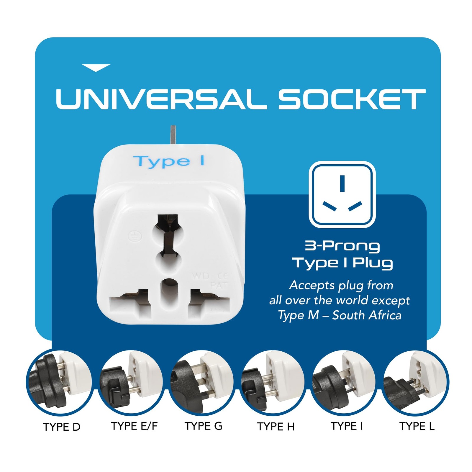 Australia, China, New Zealand Travel Plug Adapter Type I 3 Pack Grounded & U…