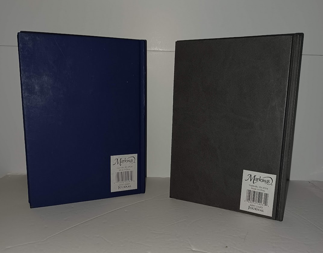 JOURNALS 2 Book Lot Set Markings Line Ruled Diary Pages Diaries Writing Thoughts