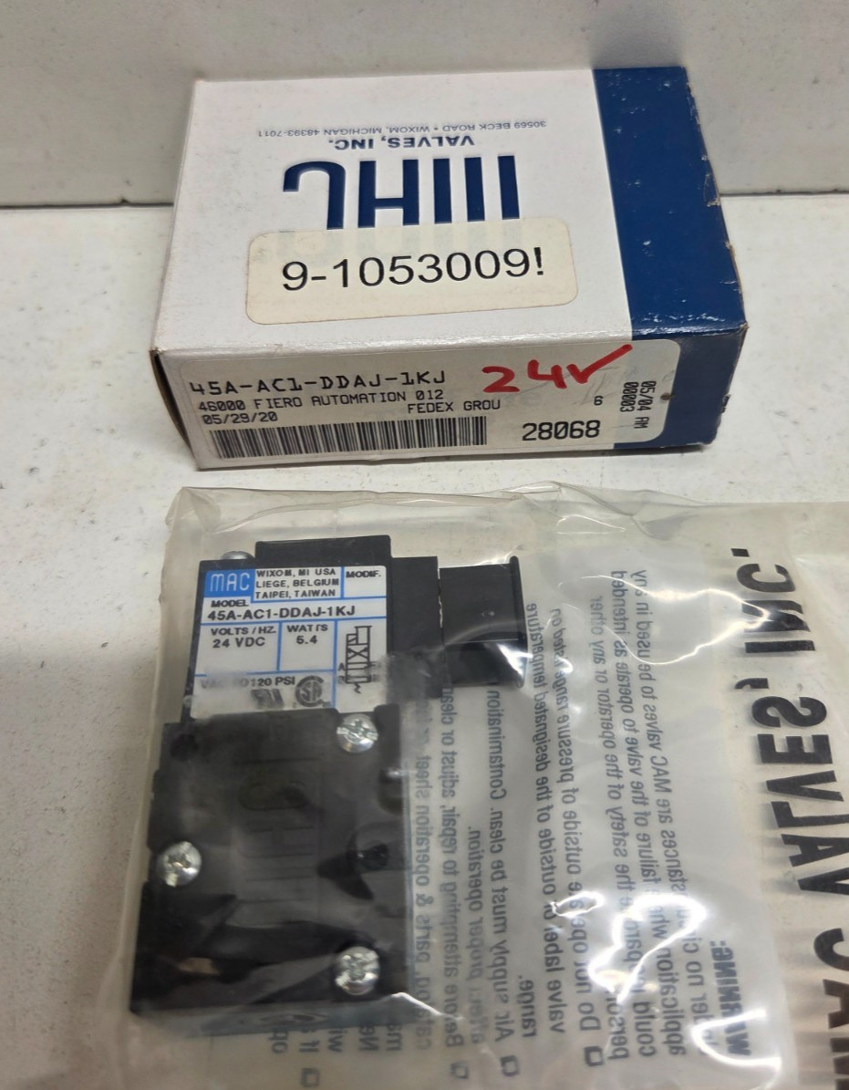 NEW IN BOX! MAC 24V SOLENOID VALVE 45A-AC1-DDAJ-1KJ