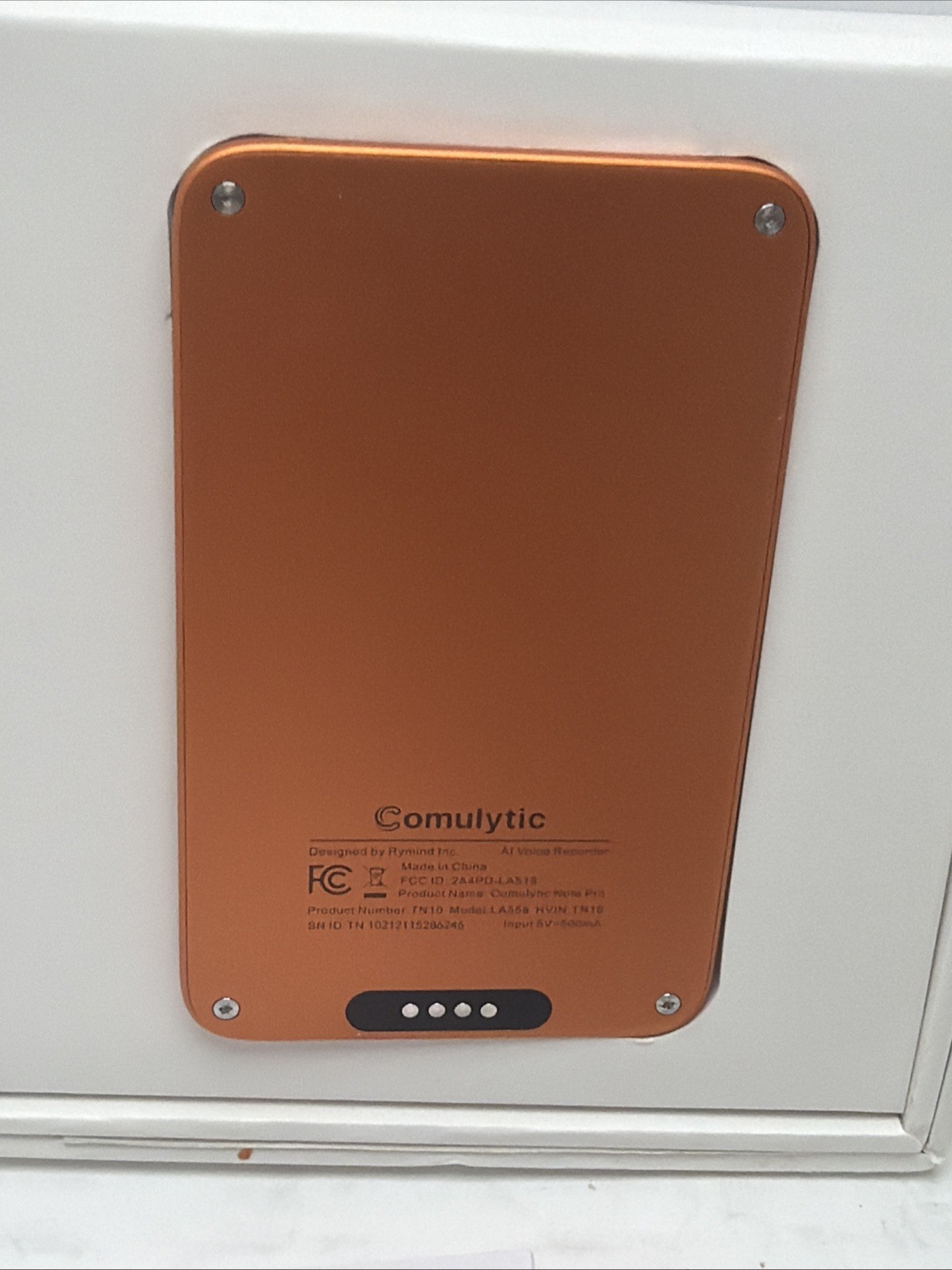 Comulytic Note Pro AI Voice Recorder Unlimited Transcribe Sum Orange NO CORD :D2
