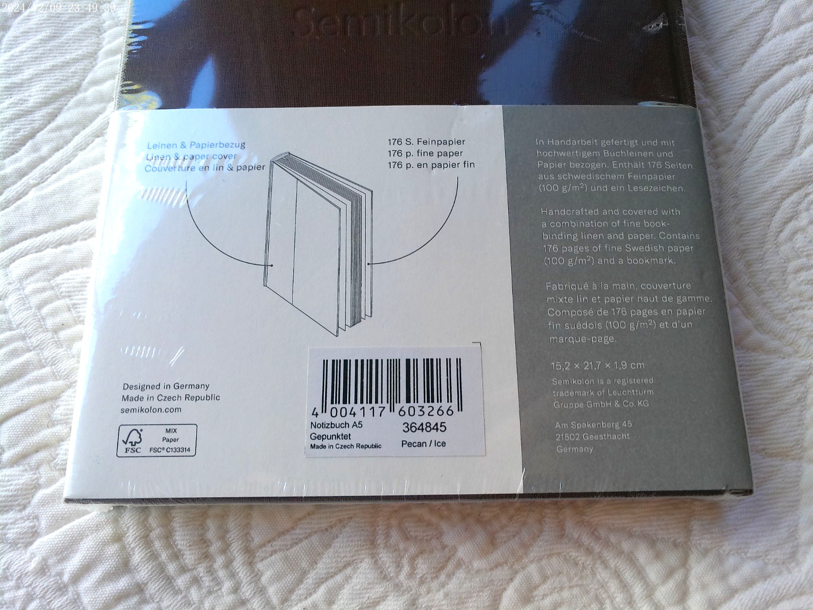 SEMIKOLON CUTTING EDGE DOTTED NOTEBOOK A5 NEW SEALED 176 PAGE FINE SWEDISH PAPER