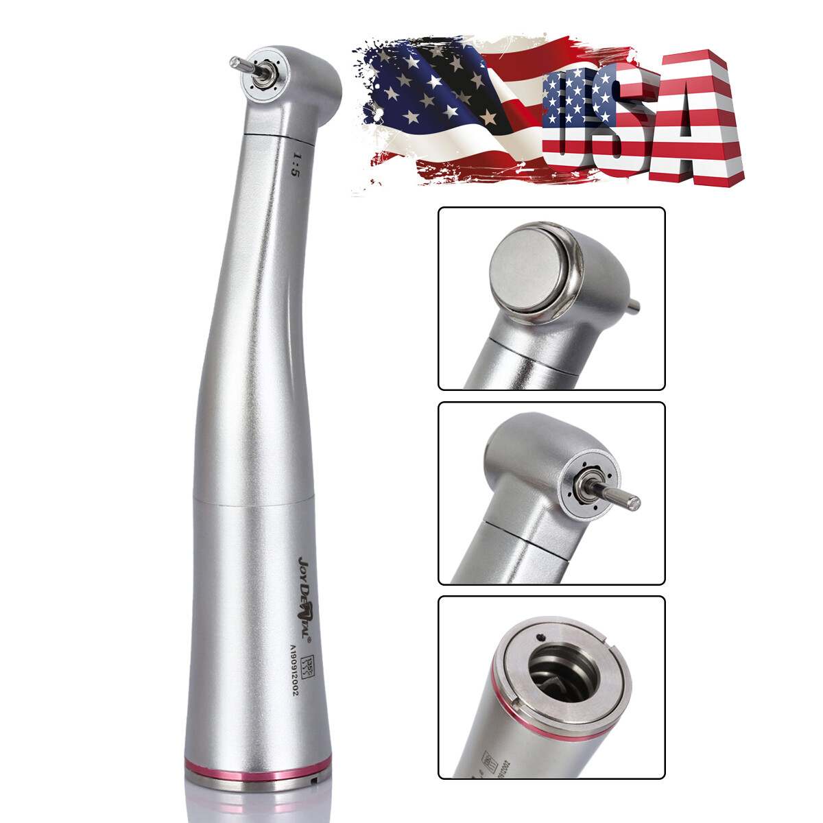 Dental 1:5 Increasing Contra Angle Optic LED Handpiece Fit for Electric Motor