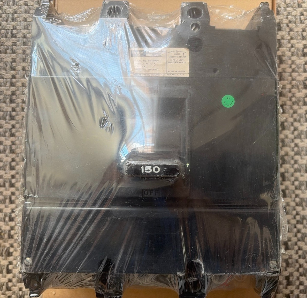 FPE NJL631400 400A 3 Pole 600VAC Circuit Breaker Federal Pacific NJL