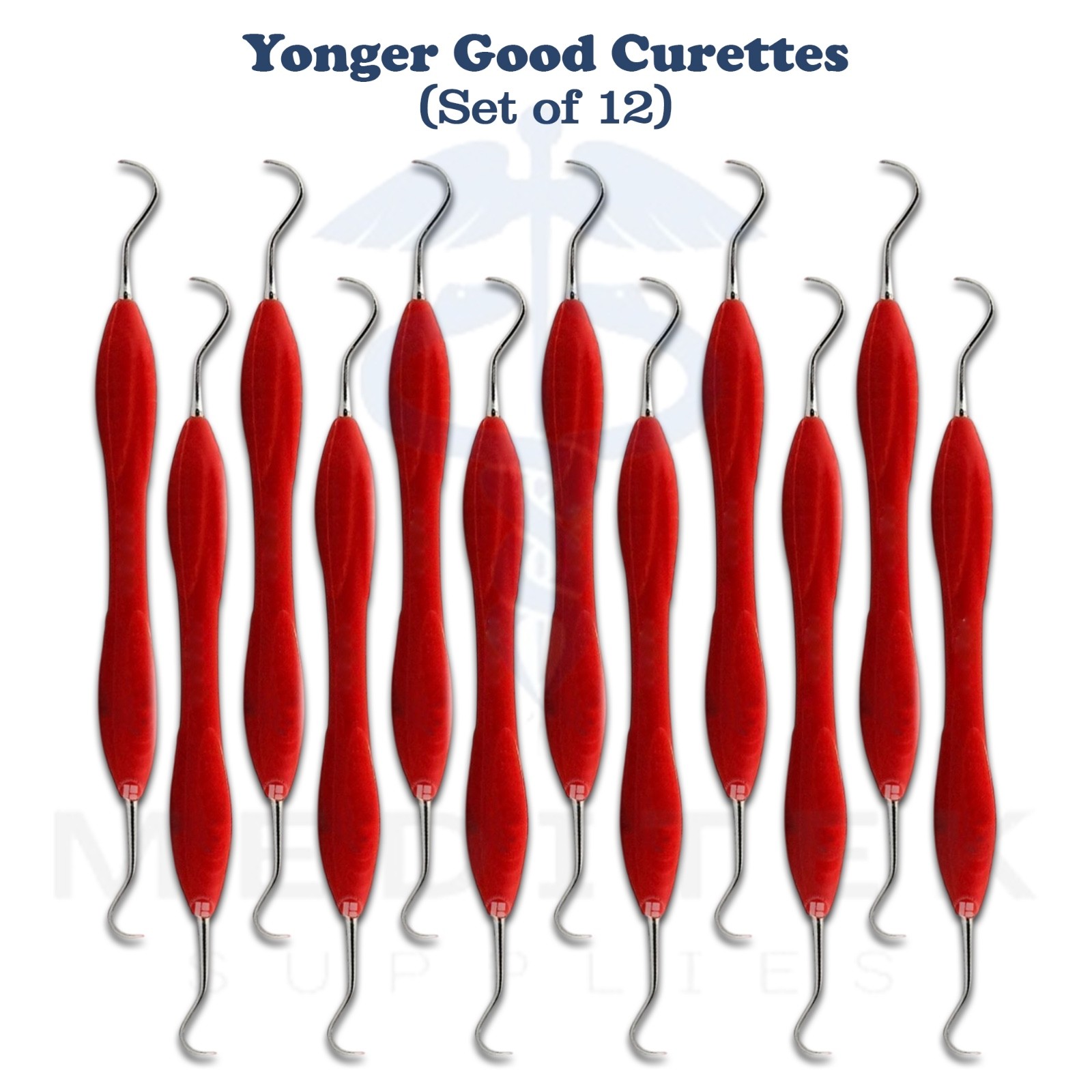 12 Dental Younger-Good Curettes 7/8 Universal Silicone Handle Periodontal