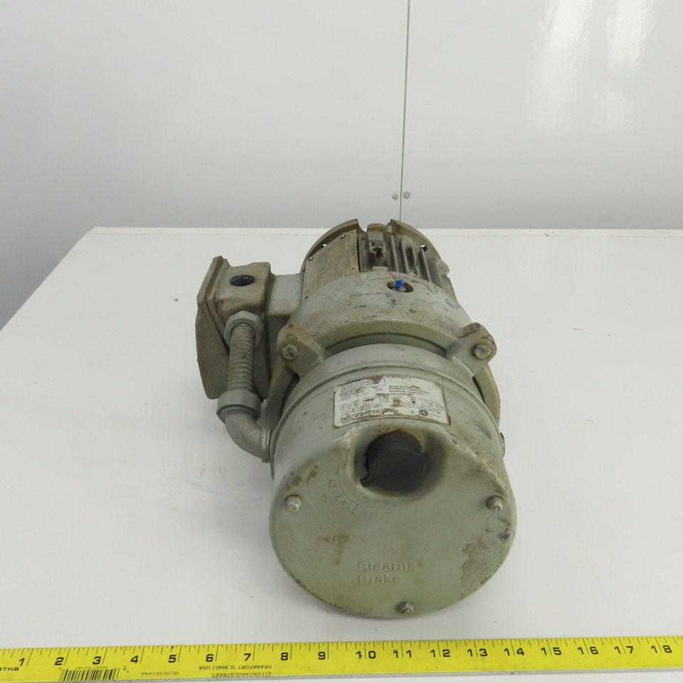 Siemens 1LA01444SB21 1HP AC Motor 1720RPM 230/460V 143T Frame W/Brake 230/460