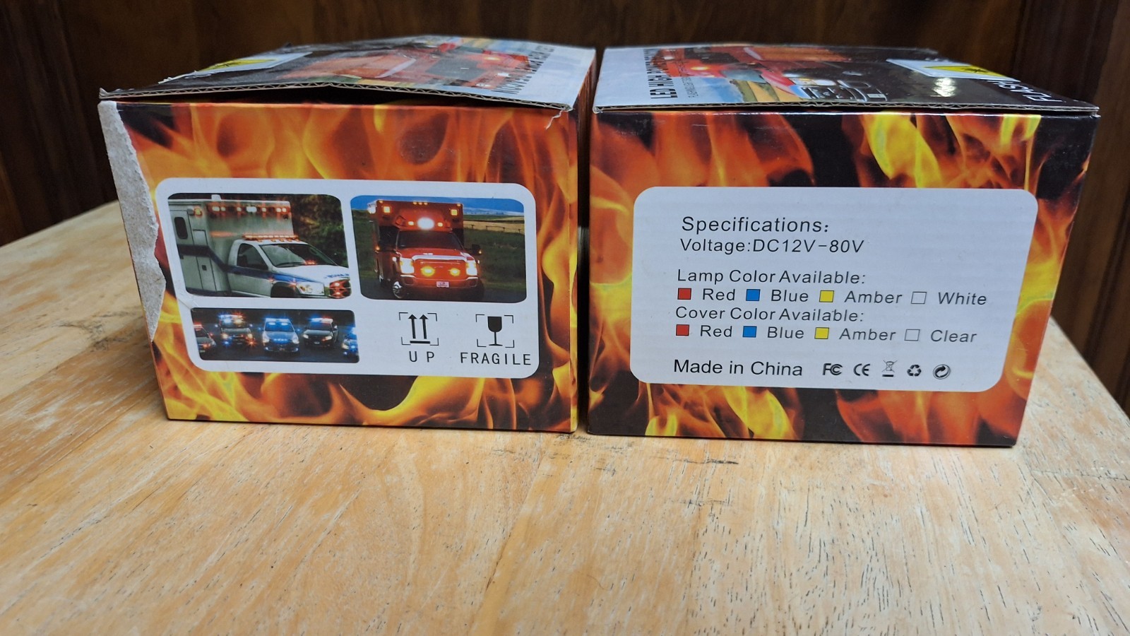 Set Of 2 LED High Power Beacon With Flashing Light For Vehicles