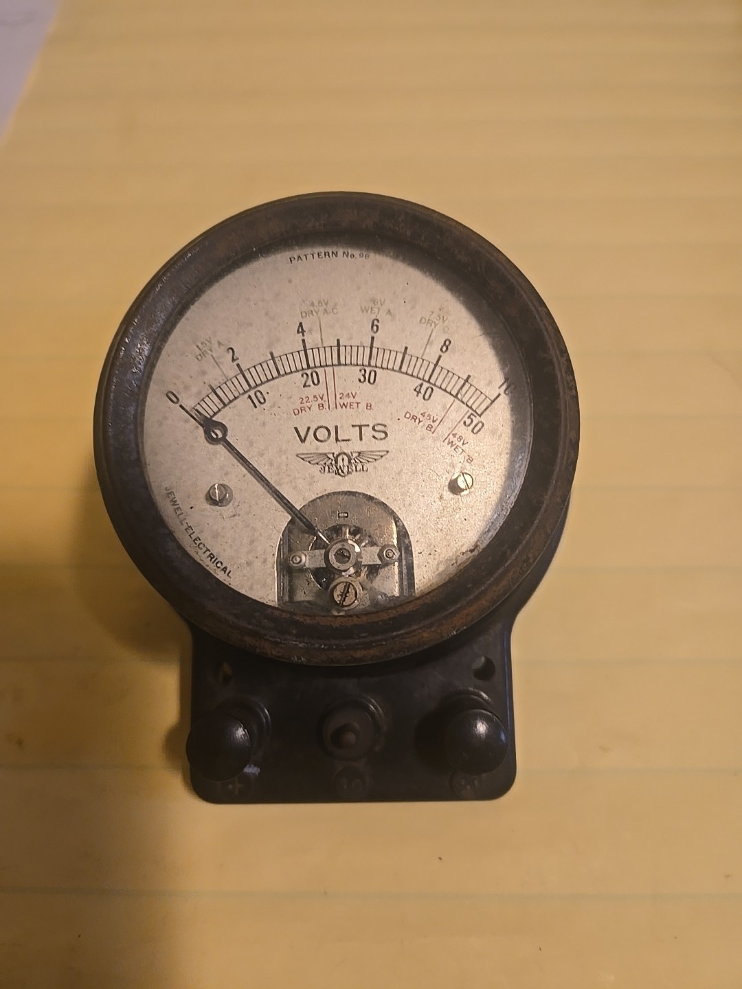 Jewell Electrical Instrument Co. Pattern No. 98 Current Volts Meter AC