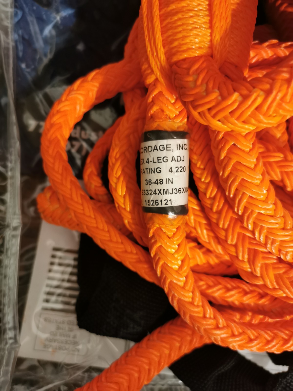 NEW Yale Cordage 3/8″ 4-Leg Adjustable Transformer Sling – 36–48″ – 4,220 lb WLL