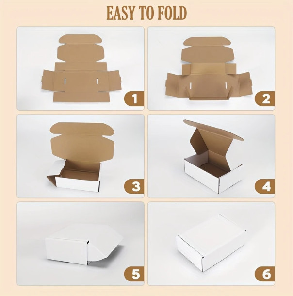 5~50 6x4x2in Shipping Boxes Pack White Corrugated Cardboard Boxes giftbox Bussin