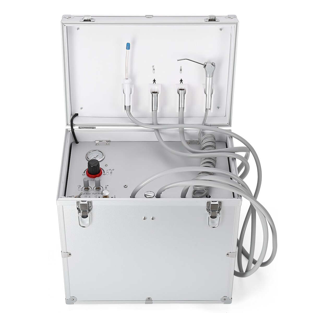 Portable Dental Moble Delivery Unit Air Compressor Syringe Suction System 4Hole